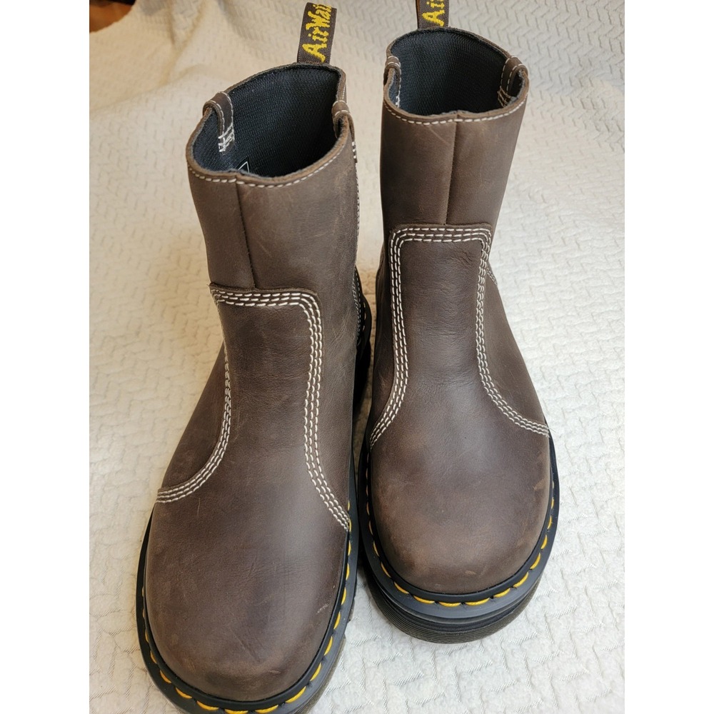 Dr Martens Zebzag Rigger Boots (Size 11) Women's NEW Brown Leather Slip-Ons